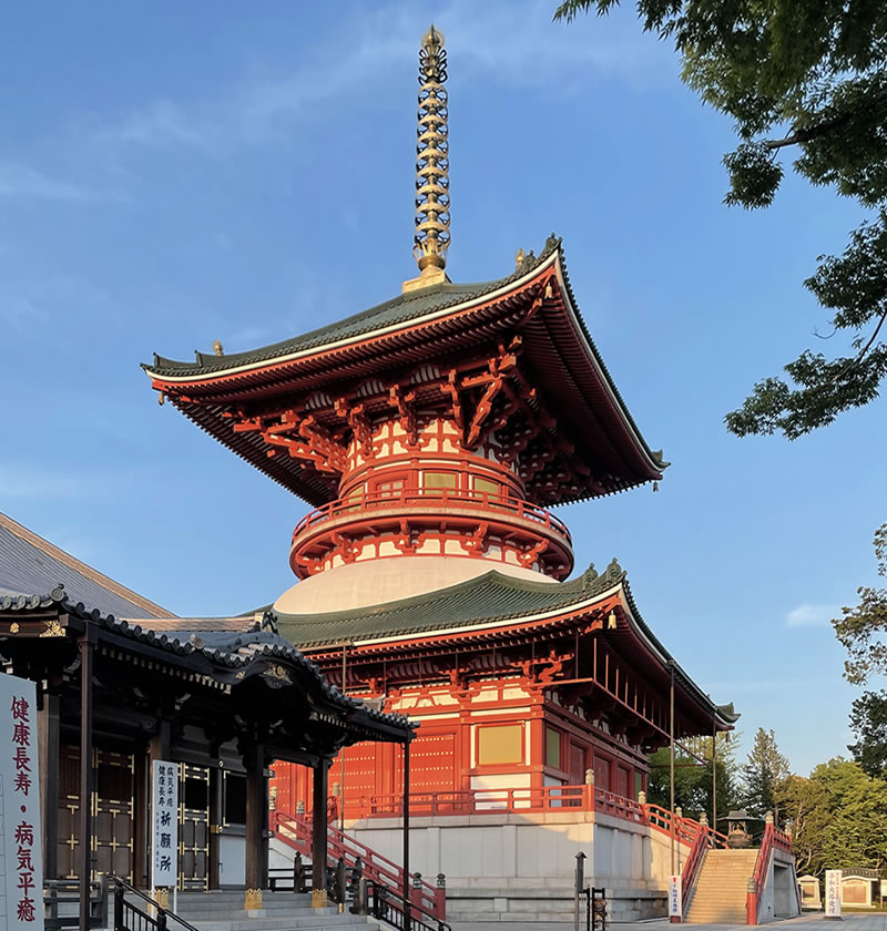 成田山新勝寺 仰ぎ見た平和大塔