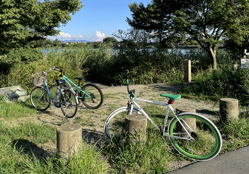 広沢池 少年たちが乗ってきた自転車