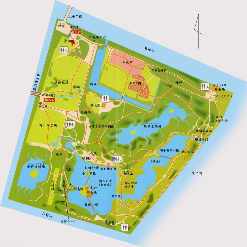 浜離宮恩賜庭園案内図
