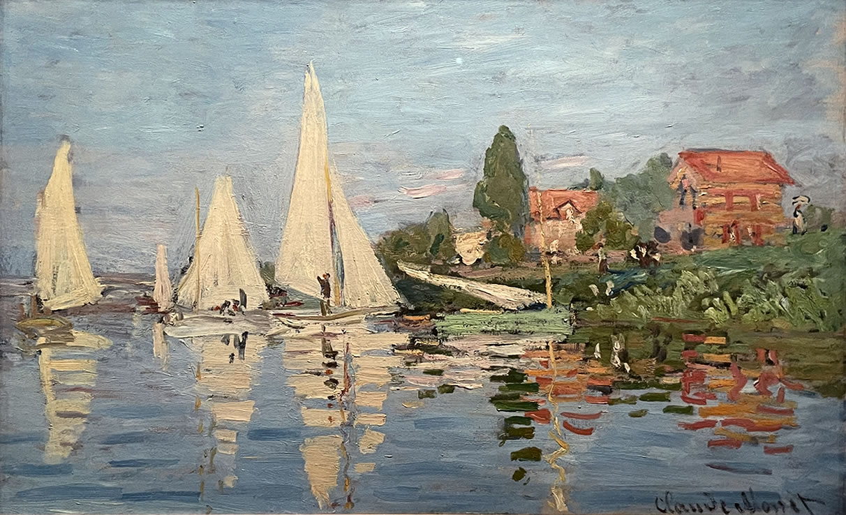 アーティゾン美術館「モネ没後100年 クロード・モネ 風景への問いかけ」展の展示作品 No.31：クロード・モネ アルジャントゥイユのレガッタ（1872頃）