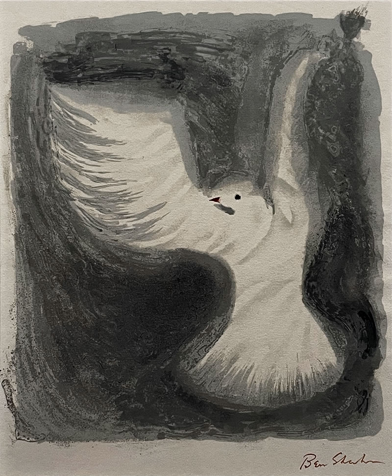 アーティゾン美術館「カタリウム」展の展示作品 No.10：ベン・シャーン 飛ぶ鳥の姿（1968）