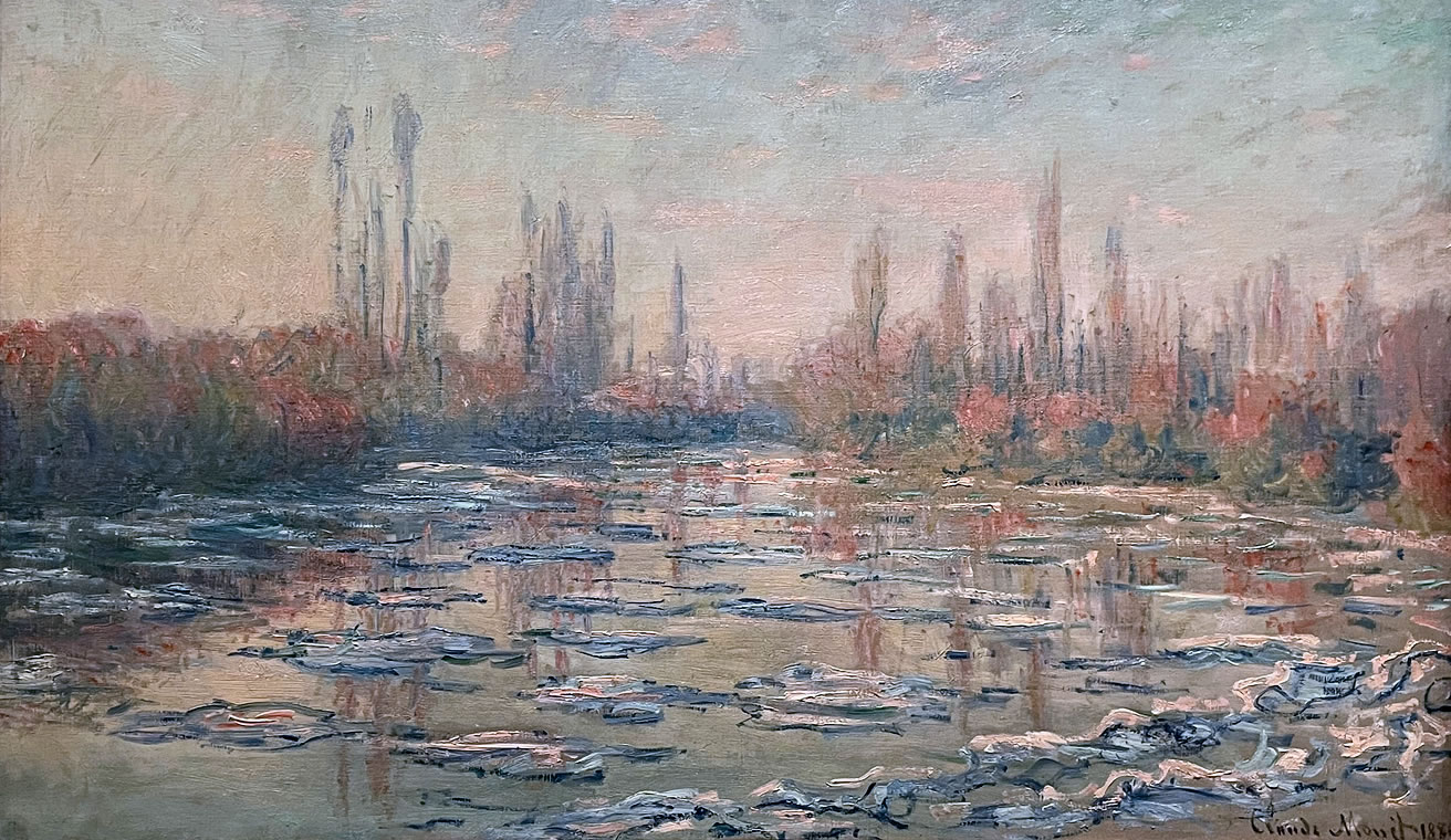 アーティゾン美術館「モネ没後100年 クロード・モネ 風景への問いかけ」展の展示作品 No.52：氷塊（1880）