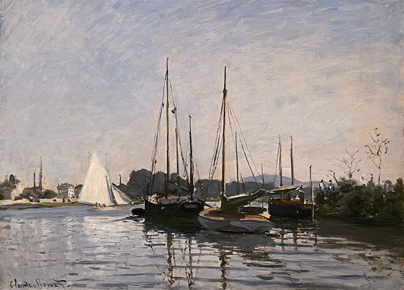 アーティゾン美術館「モネ没後100年 クロード・モネ 風景への問いかけ」展の展示作品 No.35：アルジャントゥイユの遊覧船（1872-73）