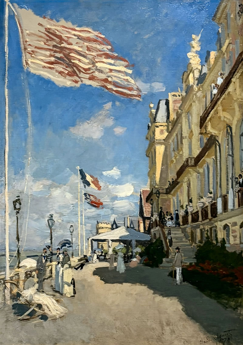 アーティゾン美術館「モネ没後100年 クロード・モネ 風景への問いかけ」展の展示作品 No.29：クロード・モネ トルーヴィル、ロシュ・ノワールのホテル（1870）